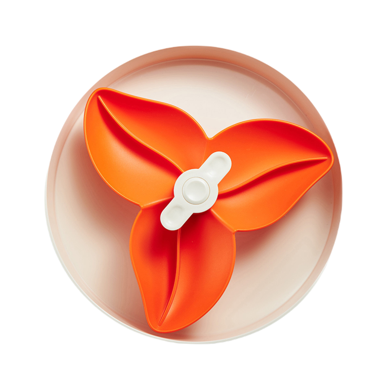 SPIN BOWL FLOWER WHITE ORANGE