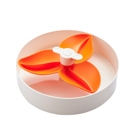 SPIN BOWL FLOWER WHITE ORANGE