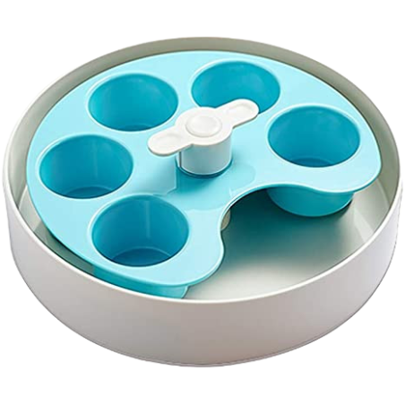 SPIN BOWL  PALETTE WHITE BLUE