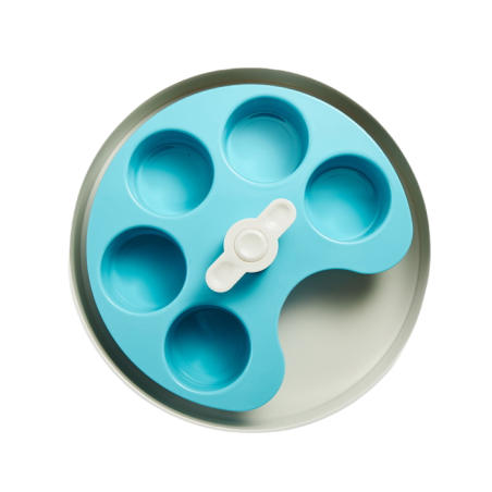 SPIN BOWL  PALETTE WHITE BLUE